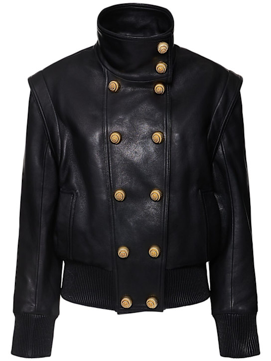 Luisaviaroma Giacca bomber in pelle con collo alto