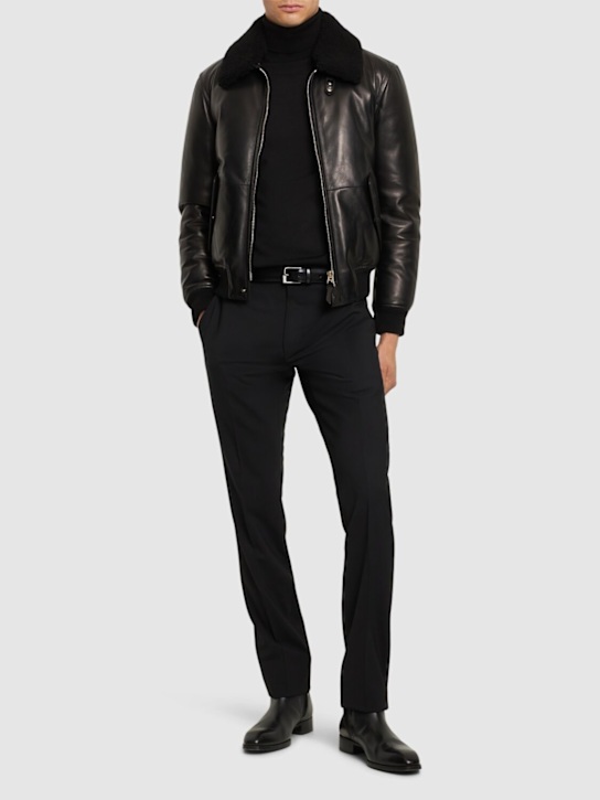 Luisaviaroma Giacca Bomber In Pelle Pieno Fiore