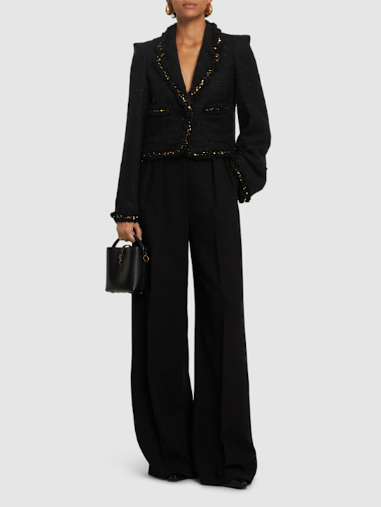 Luisaviaroma Giacca Cropped In Tweed Con Ricami