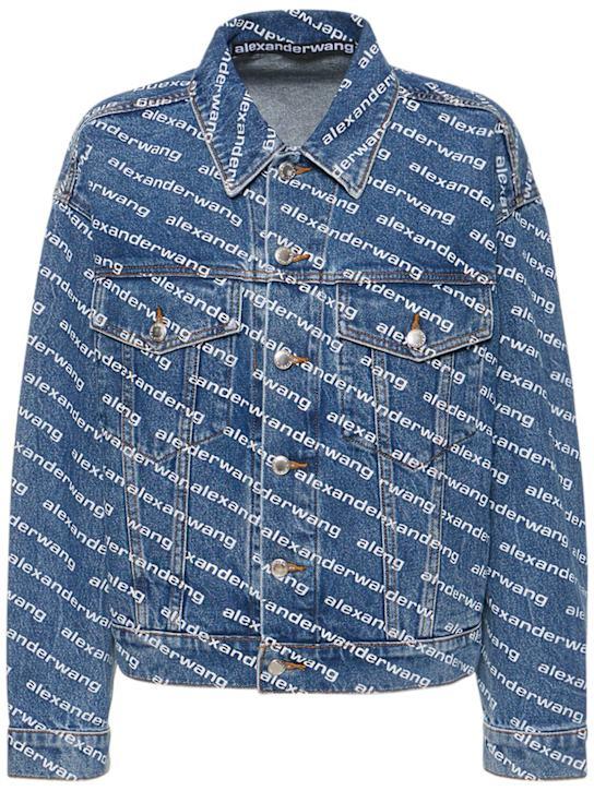 Luisaviaroma Giacca Game in denim con stampa logo