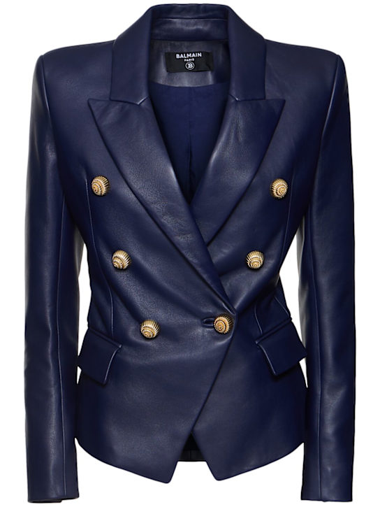 Luisaviaroma Giacca in pelle con bottoni