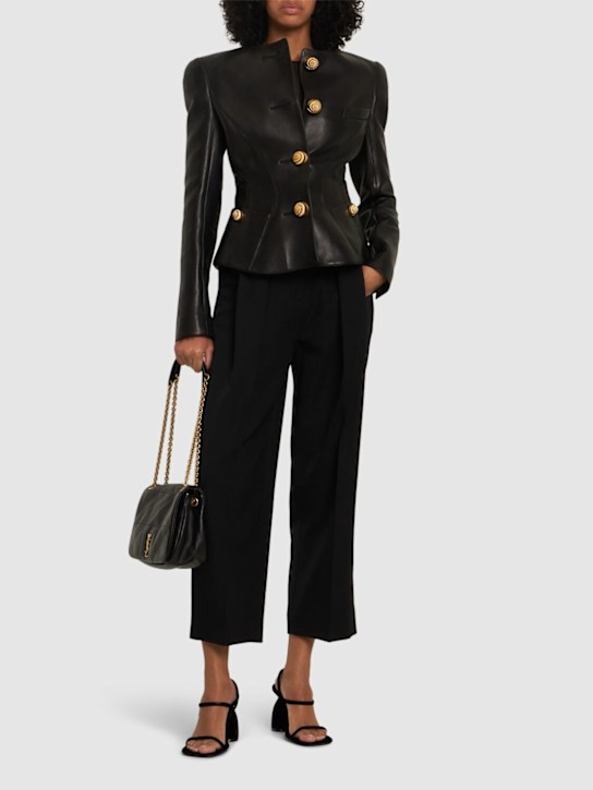 Luisaviaroma Giacca In Pelle Senza Collo