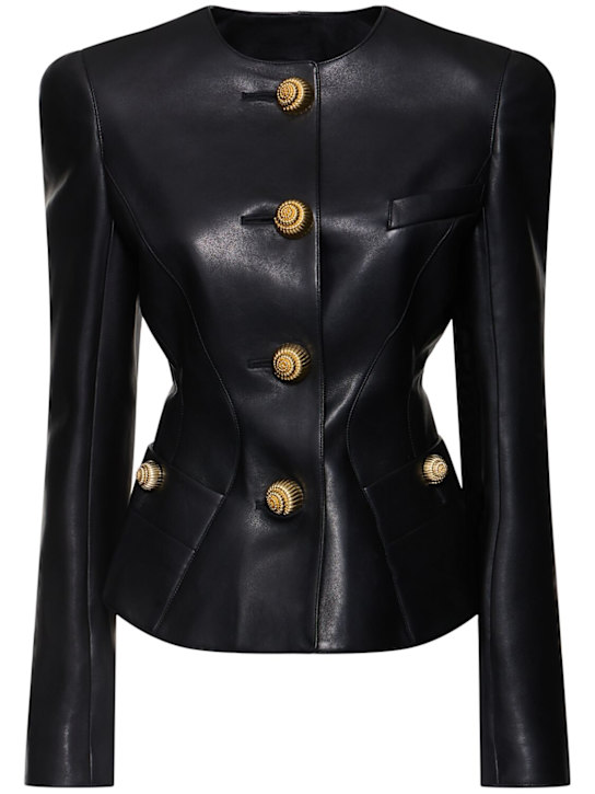Luisaviaroma Giacca in pelle senza collo