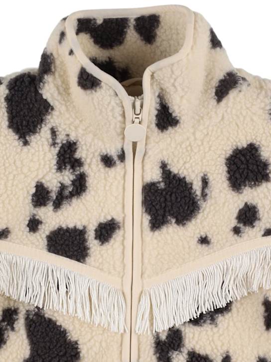 Luisaviaroma Giacca In Sherpa Stampato Con Frange