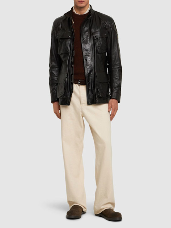 Luisaviaroma Giacca Trailmaster In Pelle Cerata
