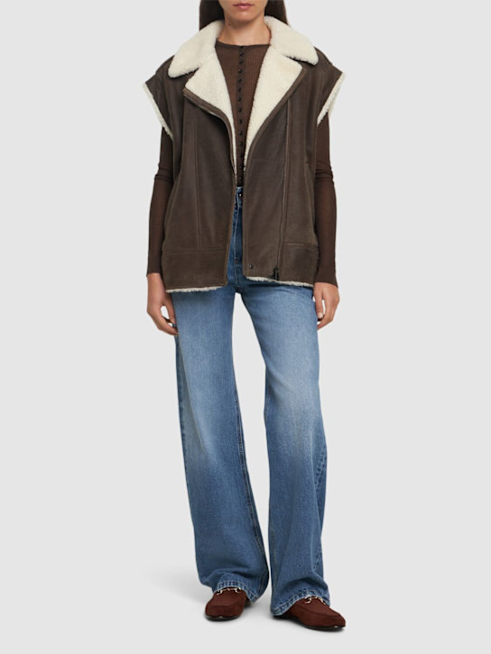Luisaviaroma Gilet Shearling In Camoscio