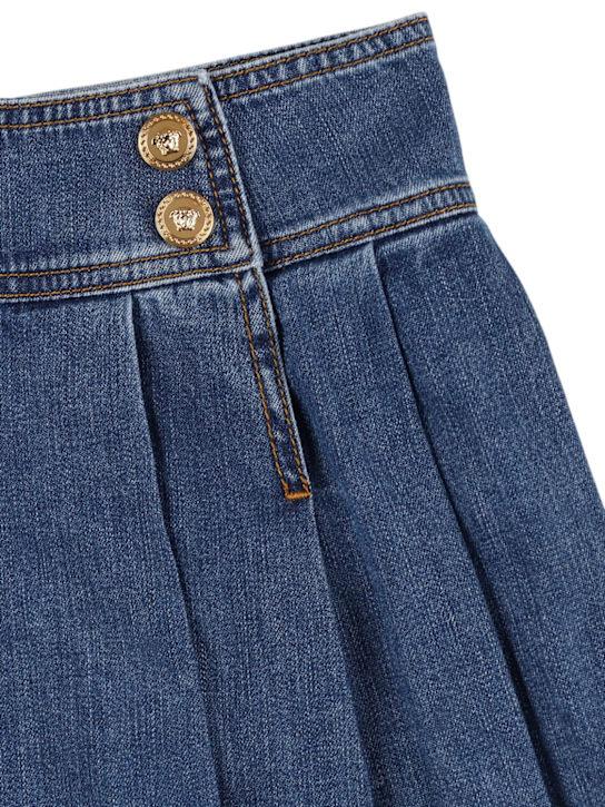 Luisaviaroma Gonna In Denim Di Cotone Plissé
