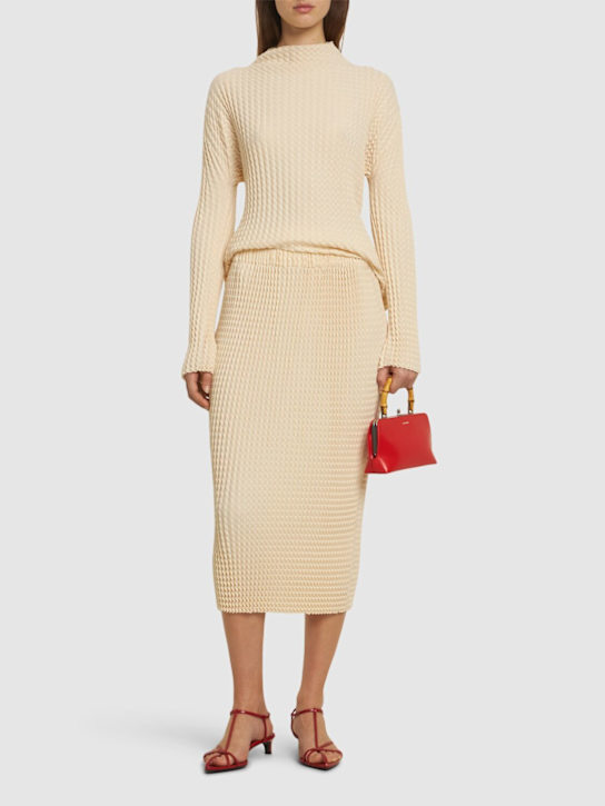 Luisaviaroma Gonna Midi In Misto Cotone Spongy-48