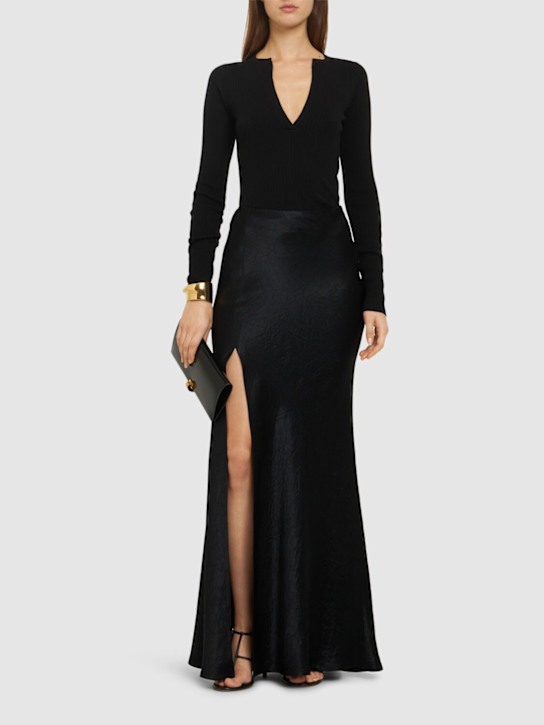 Luisaviaroma Harlow Crinkled Satin Long Skirt