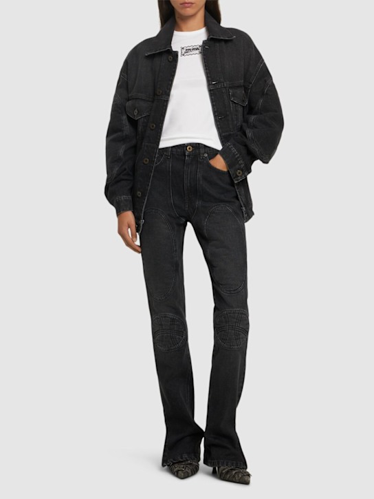 Luisaviaroma Jeans Dritti Vita Alta In Denim