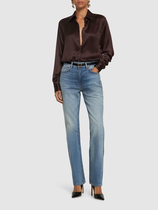 Luisaviaroma Jeans Dritti Vita Alta In Denim