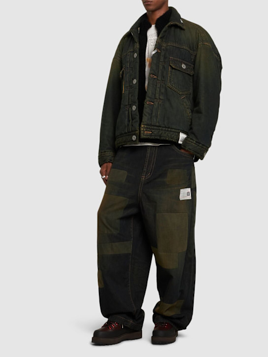 Luisaviaroma Jeans Larghi In Denim Patchwork