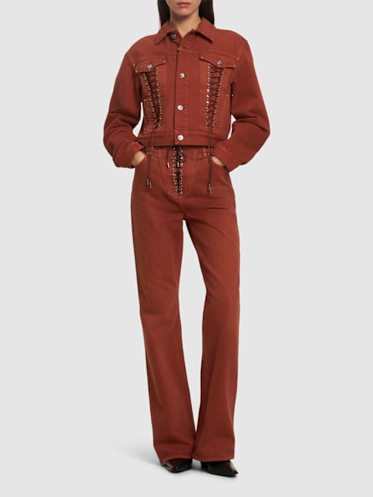 Luisaviaroma Jeans Vita Alta In Denim Di Cotone