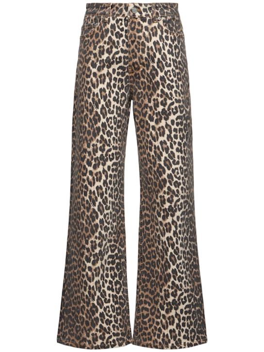 Luisaviaroma Leopard print denim high rise jeans