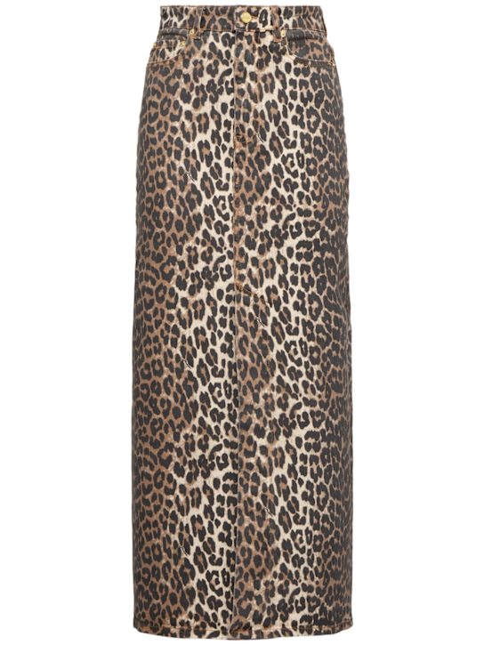 Luisaviaroma Leopard print denim maxi skirt