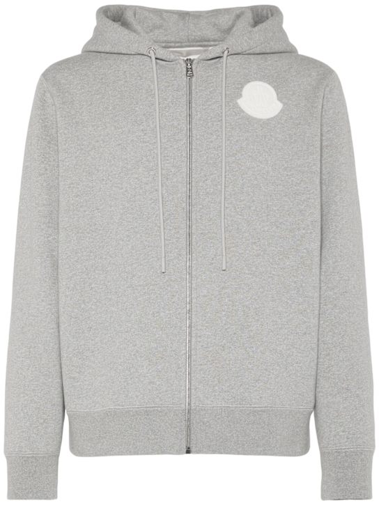 Luisaviaroma Logo patch cotton zip-up hoodie
