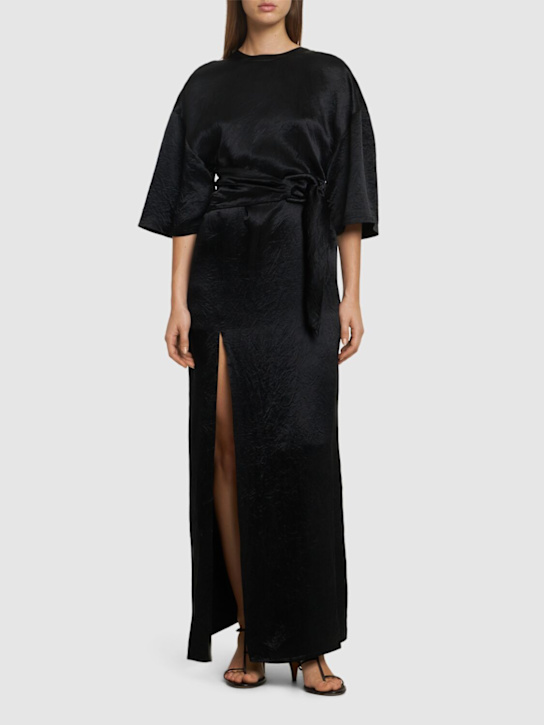 Luisaviaroma Maelys Crinkled Satin Long Dress