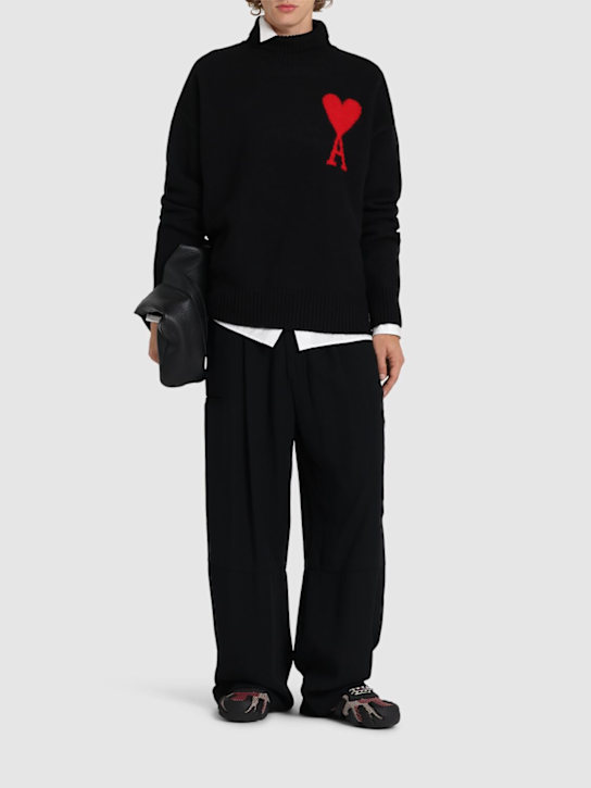 Luisaviaroma Maglia Collo Alto In Lana Con Logo