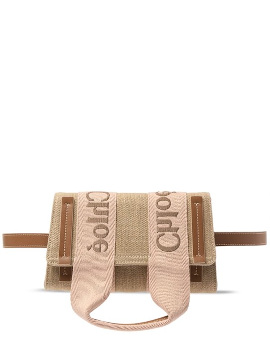 Luisaviaroma Marsupio in lino e pelle Woody