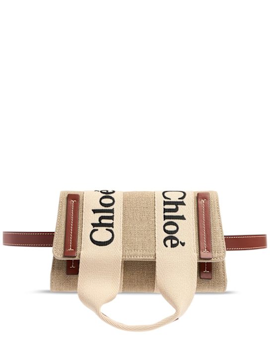 Luisaviaroma Marsupio in lino e pelle Woody