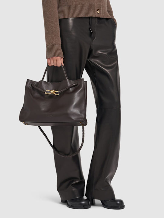 Luisaviaroma Medium Andiamo Leather Top Handle Bag