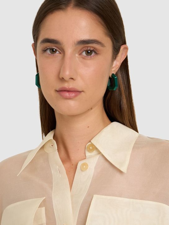Luisaviaroma Mini Lucent Crystal Hoop Earrings
