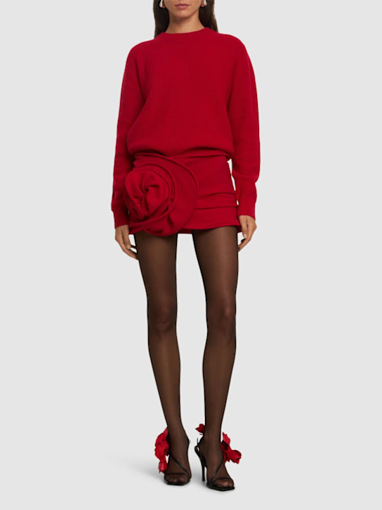 Luisaviaroma Minigonna Con Fiore 3D In Misto Lana