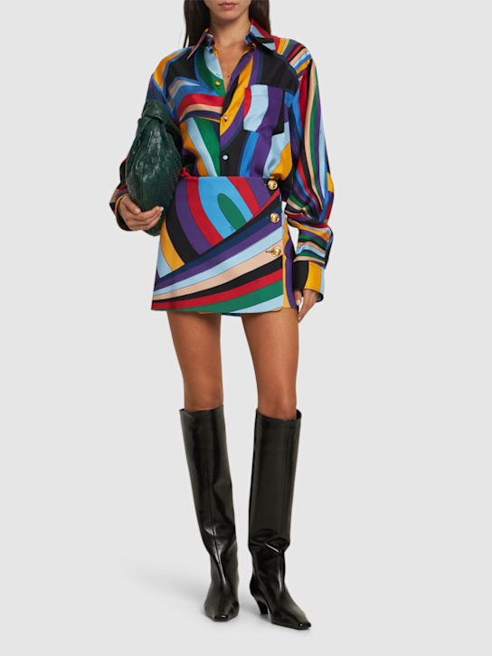 Luisaviaroma Minigonna In Cady Stampato