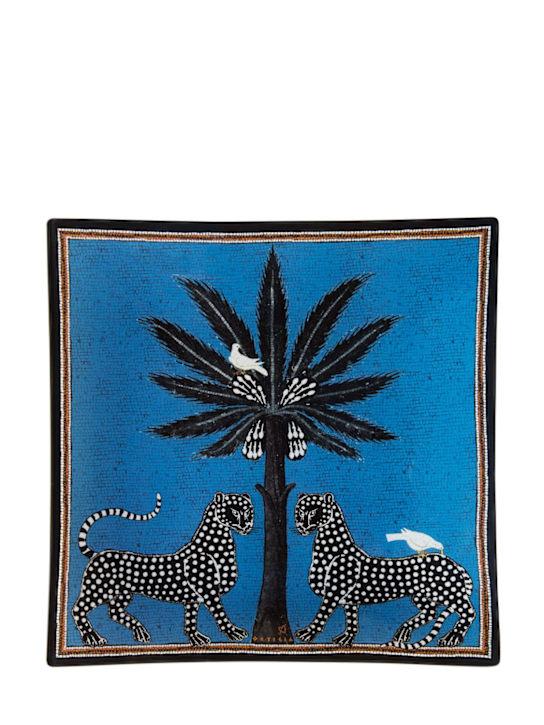 Luisaviaroma Mosaico blue glass plate