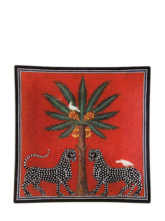 Luisaviaroma Mosaico red glass plate