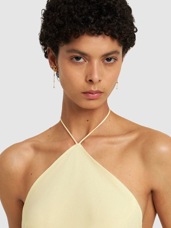 Luisaviaroma Orecchini Mini V Logo Con Cristalli
