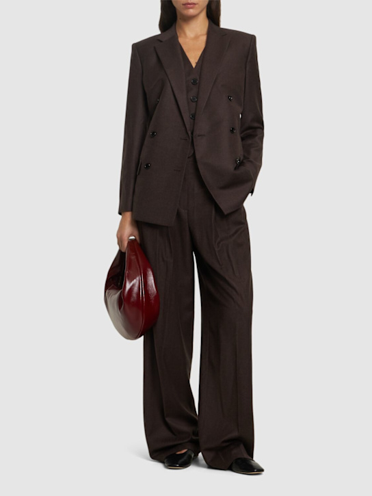 Luisaviaroma Pantaloni Dritti In Lana Con Pinces