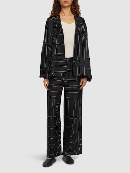 Luisaviaroma Pantaloni In Seta Monogram Con Ricami