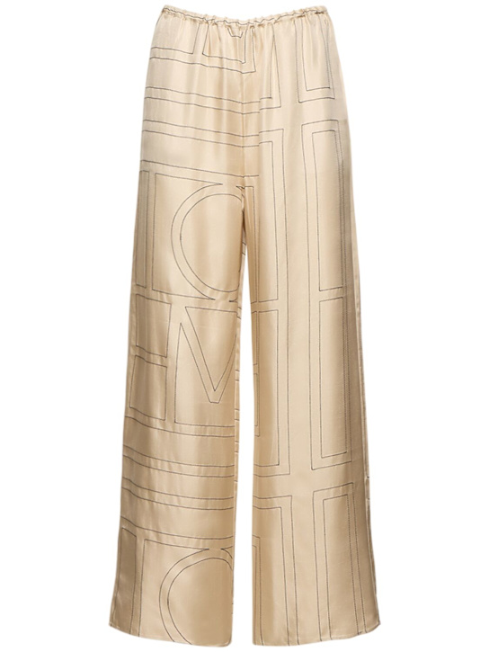Luisaviaroma Pantaloni in seta monogram con ricami