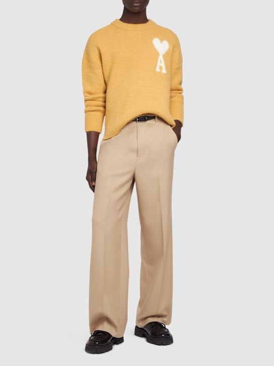 Luisaviaroma Pantaloni Larghi In Gabardina Di Lana
