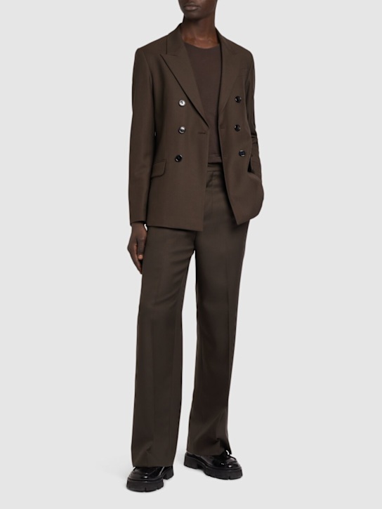 Luisaviaroma Pantaloni Larghi In Gabardina Di Lana