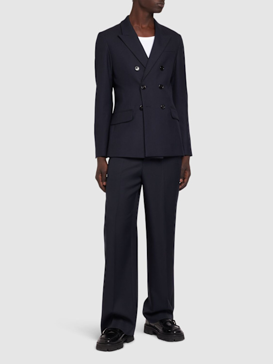 Luisaviaroma Pantaloni Larghi In Gabardina Di Lana