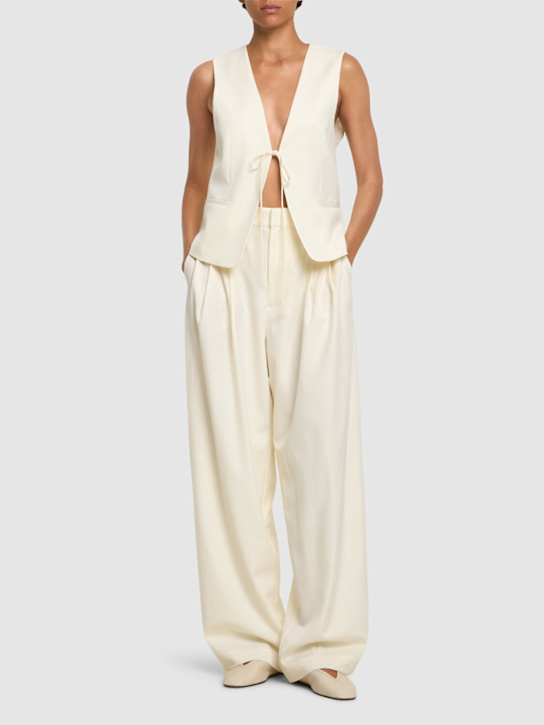 Luisaviaroma Pantaloni Larghi In Lana Con Pinces