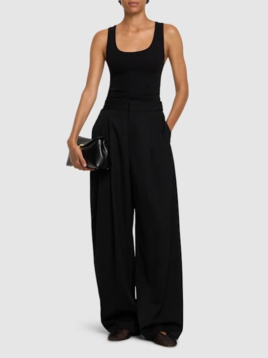 Luisaviaroma Pantaloni Larghi In Lana Con Pinces