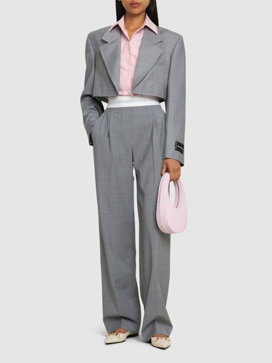 Luisaviaroma Pantaloni Vita Alta In Lana Plissé