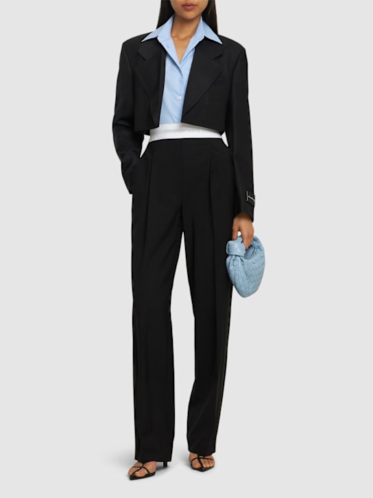 Luisaviaroma Pantaloni Vita Alta In Lana Plissé