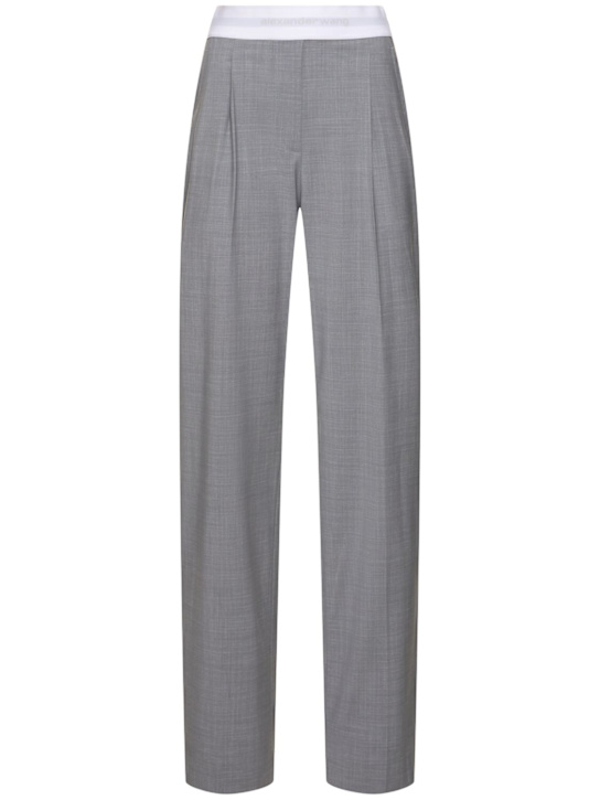 Luisaviaroma Pantaloni vita alta in lana plissé