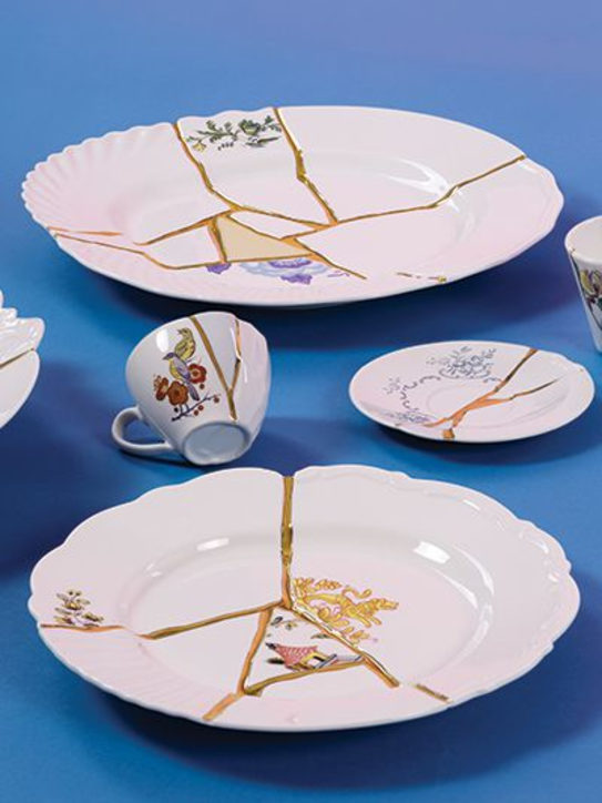 Luisaviaroma Piatto Piano Kintsugi In Porcellana