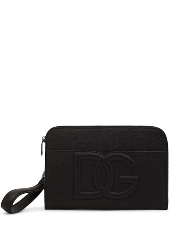 Luisaviaroma Pochette media in pelle con logo