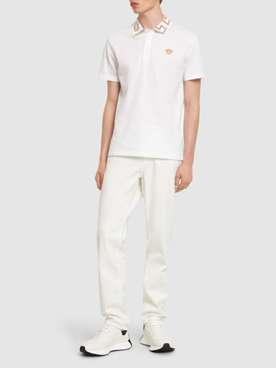 Luisaviaroma POLO TAYLOR FIT IN COTONE CON GRECA