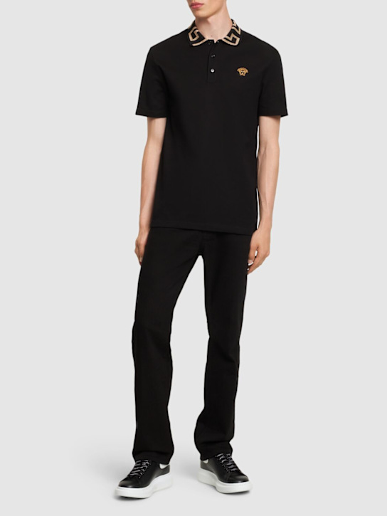 Luisaviaroma POLO TAYLOR FIT IN COTONE CON GRECA