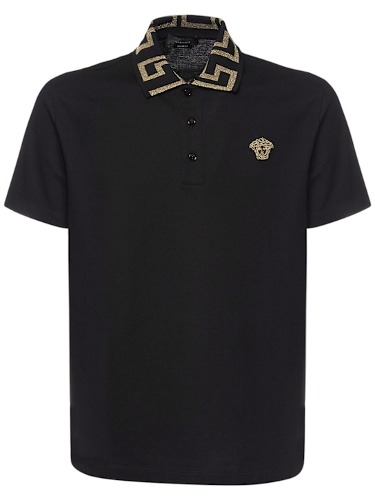 Luisaviaroma POLO TAYLOR FIT IN COTONE CON GRECA