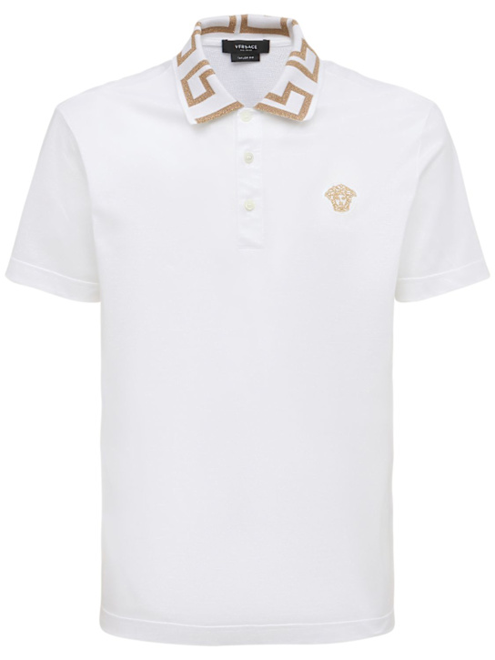 Luisaviaroma POLO TAYLOR FIT IN COTONE CON GRECA