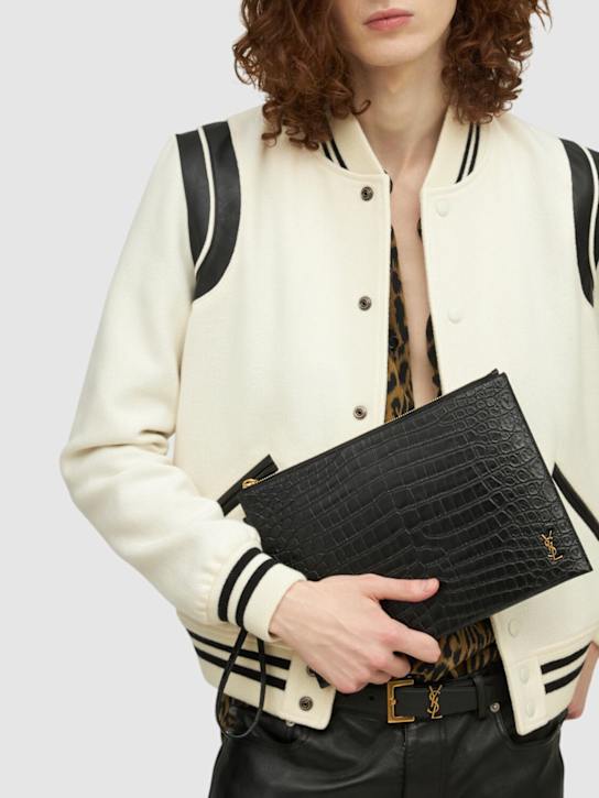 Luisaviaroma Porta IPad YSL In Pelle Goffrata