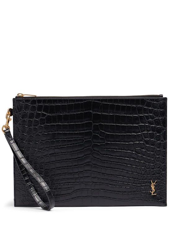 Luisaviaroma Porta iPad YSL in pelle goffrata
